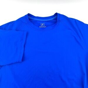 George Mens Performance Crewneck Rash Guard Royal Blue Short Sleeve L 42-44
